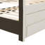 Lit plateforme tapissier simple avec lit gigogne et 3 tiroirs, tissu en lin, cadre de lit-1339846400