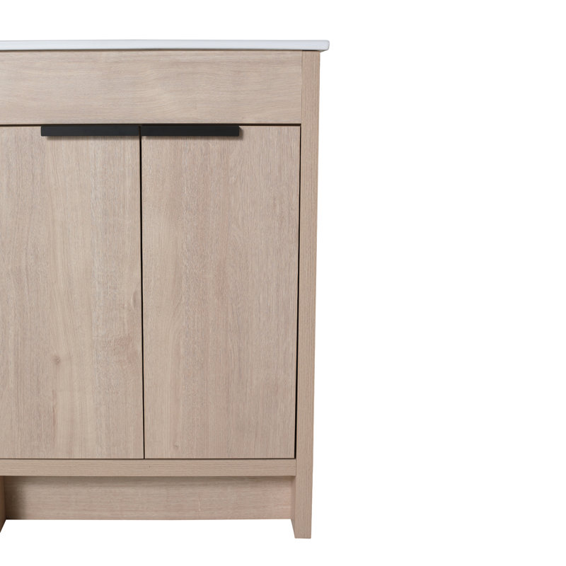 Meuble-lavabo autoportant avec lavabo en céramique