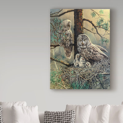 Ferhart 'Great Gray OwlFamily' Vintage Advertisement on Wrapped Canvas