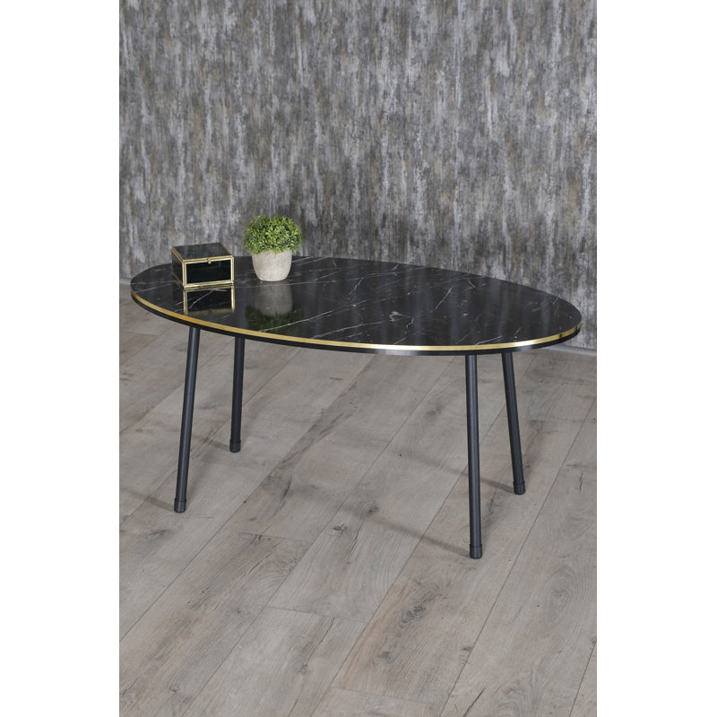 Litzy 35cm Console Table, Black Marble