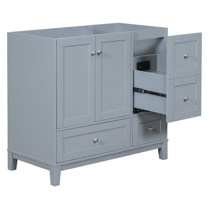 36" Bathroom Vanity Without Sink,Vanity Base Only, Gray-Blue