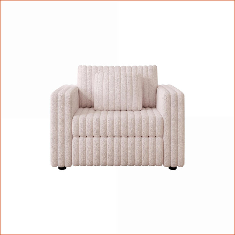 Canapé modulaire simple, moderne minimaliste de 44,9 po avec coussins amovibles lavables pour la chambre à coucher et le salon | Rose clair | Standard