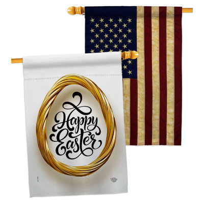 Double Sided 40'' H x 28'' W Polyester Easter House Flag
