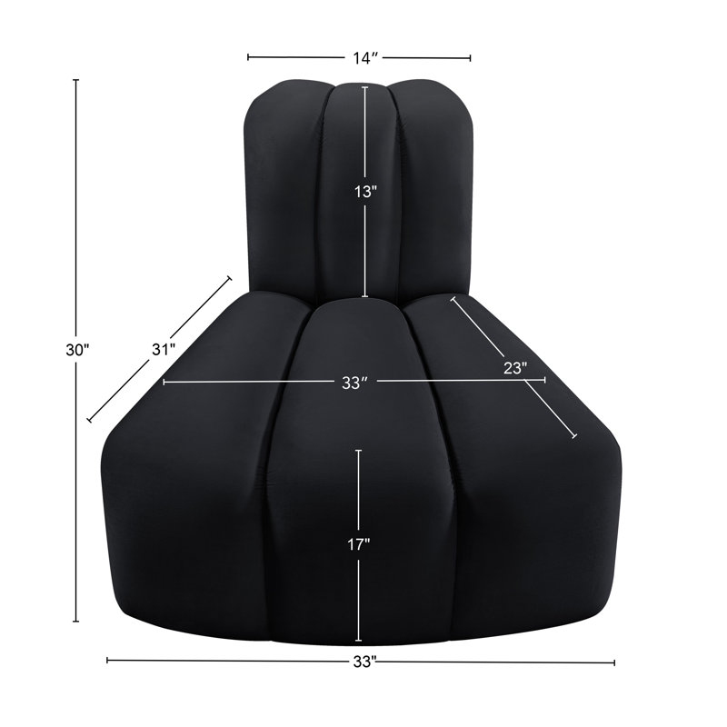 Ishna Velvet Side Chair, Black Velvet