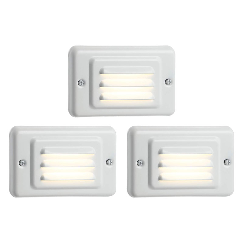 Luminaire de terrasse en métal à DEL câblé intégré et étanche pour marche d'escalier, H 2,8 po x l 4,61 po x P 1,62 po