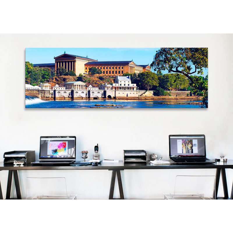 «Philadelphia Museum of Art at the Waterfront, Philadelphia, Pennsylvania», reproduction de photo sur toile, Toile tendue