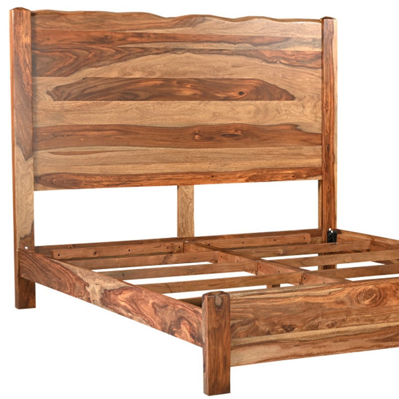  Savoy Brown Live Edge Solid Wood King Bed Frame — King, Brown