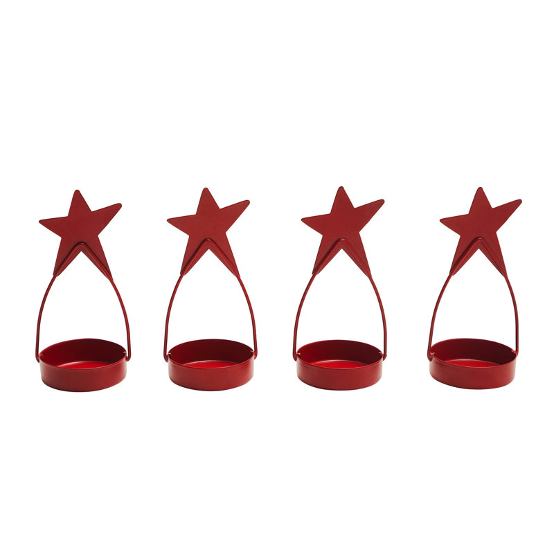Ensemble de 4 bougies chauffe-plat Festive Finds, Rouge campagnard