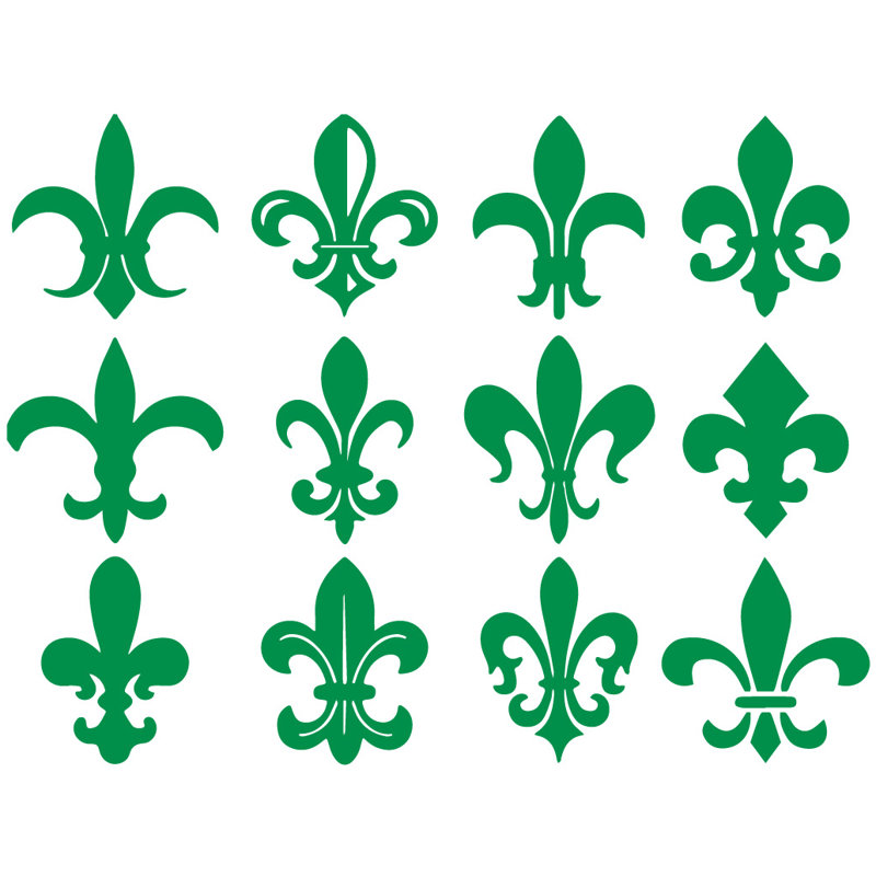 Décalcomanie murale motif fleur du lis, H 40 po x l 53 po x P 0,01 po, Vert clair