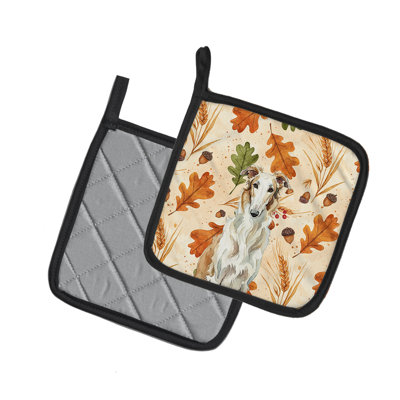 Borzoi Heirloom Fall Pair of Pot Holders