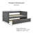 Modern Upholstered Daybed with Pull-Out Trundle - Twin Size Bed with Side Pockets & Nailhead Trim for Bedroom, Living Room, Guest Room-334722553