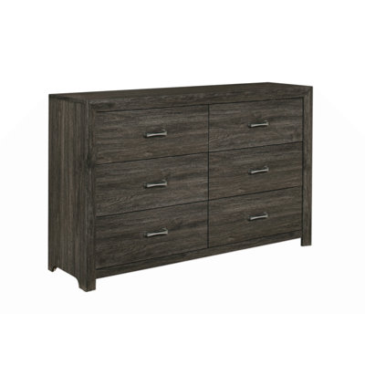 Commode 1Pc de 6 tiroirs avec poignées en ton chromé de style contemporain