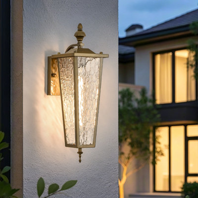 Outdoor Wall Light Fixtures,18.1“H Brown Exterior Waterproof Lantern for porch,Front Door Garage Entryway