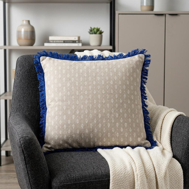 Tess Transitional Beige Throw Pillow