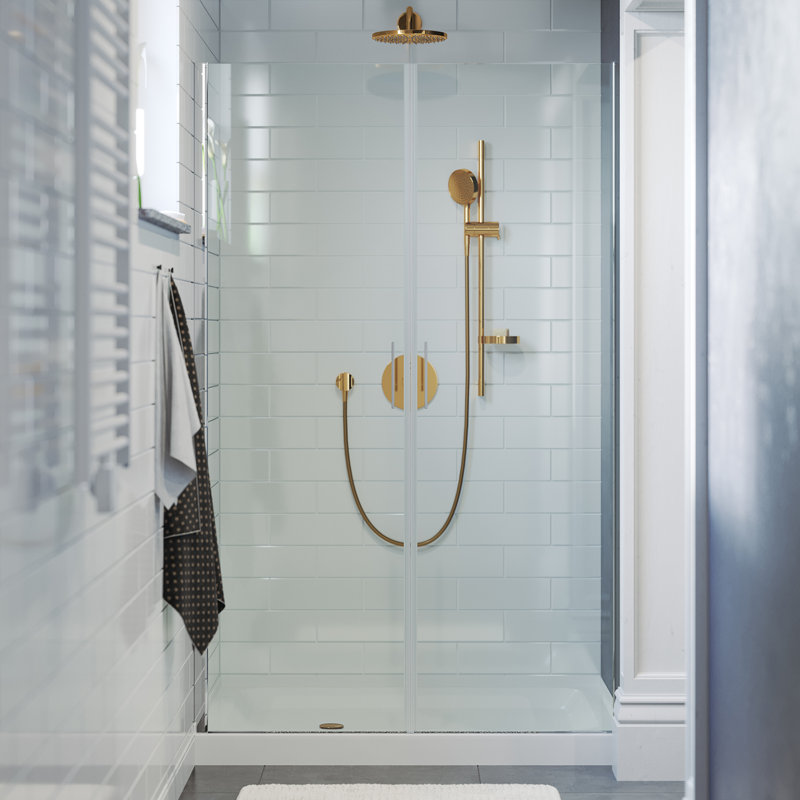 Voltaire 48" x 36" Single-Threshold, Shower Base, White, Left