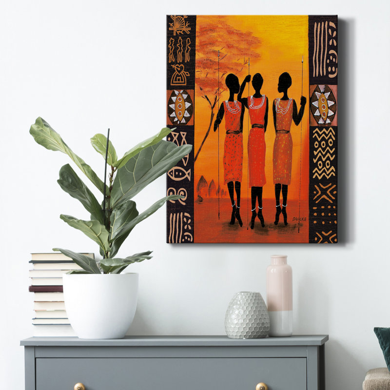 Trois chasseurs - impression sur toile tendue, H 20 po x l 16 po x P 1 po