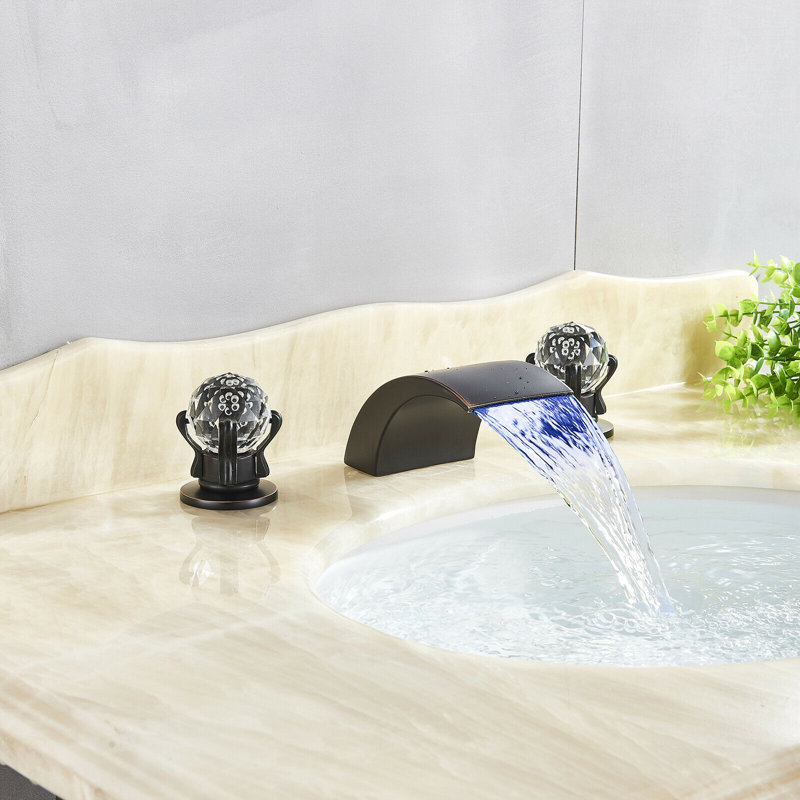 Robinet de salle de bain à large entraxe, Bronze huilé