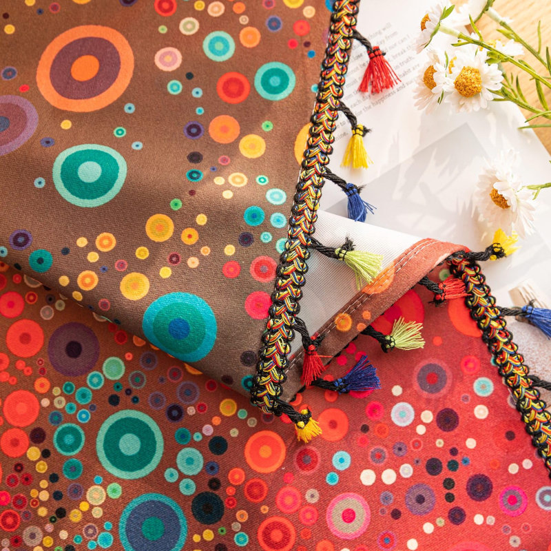 Rideaux Boho rideaux semi-occultants avec passe-tringle 84 po