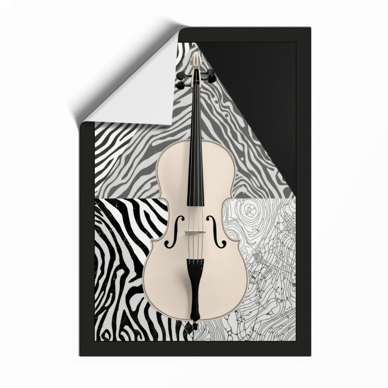 Violin in Pattern Eclectic - Framed Print, A1 - 84.1 x 59.4 cm, Unframed