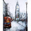 Abstrait London and Red Bus - Toile encadrée, décoration intérieure