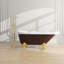 Baignoire autoportante sur pieds en acrylique rouge et blanc Vanity Art York de 170 cm (67 po) avec bonde rétractable à gauche.