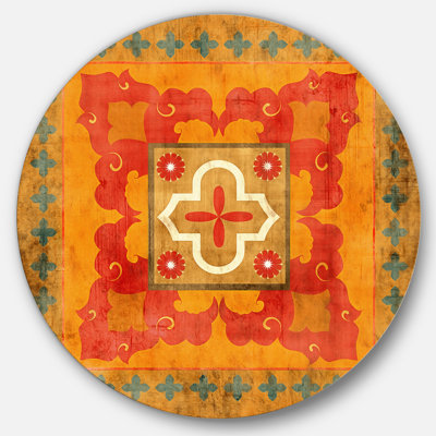 « marocain orange tiles collage ii »-impression sur cercle métallique
