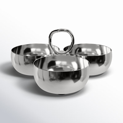 Round Steel/ Brass Condiment Server