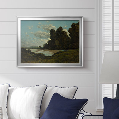 River Landscape-Henri Harpignies-Framed Gallery Wrapped Canvas-c. 1900