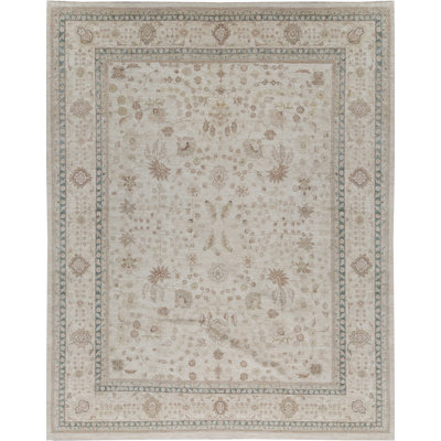 Sultanabad One-of-a-Kind 13'1" x 15'10" Rectangle Wool Area Rug in Blue and Cream