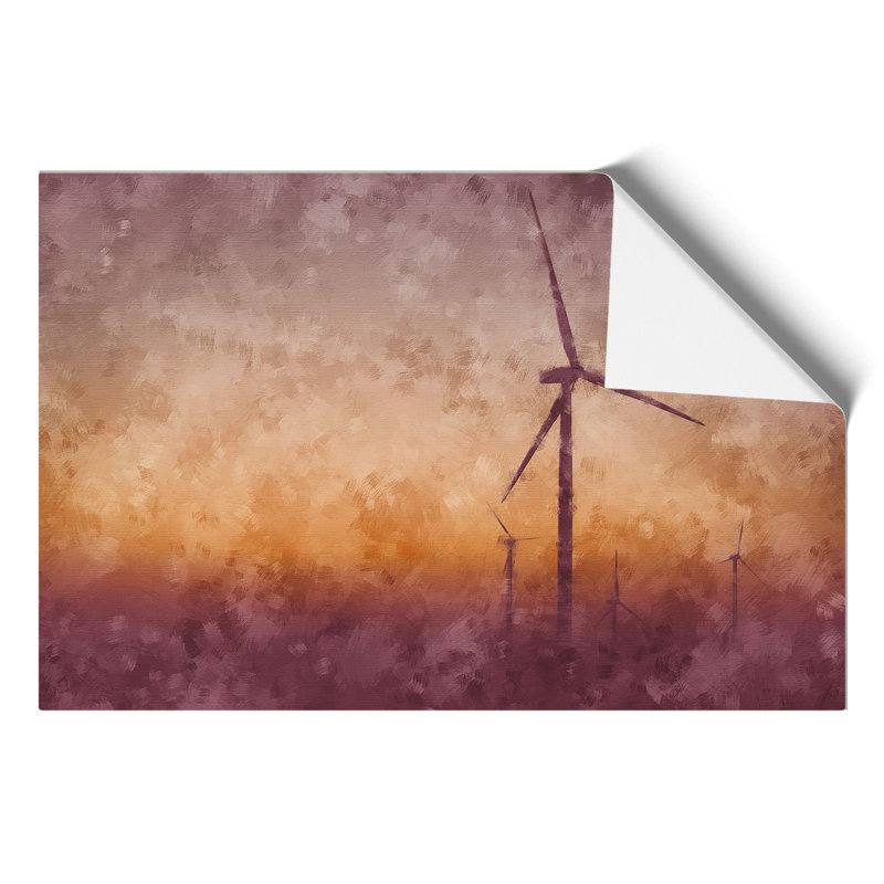 Wind Turbines Painting - Frameless Print, 42cm H x 59cm W x 0.1cm D