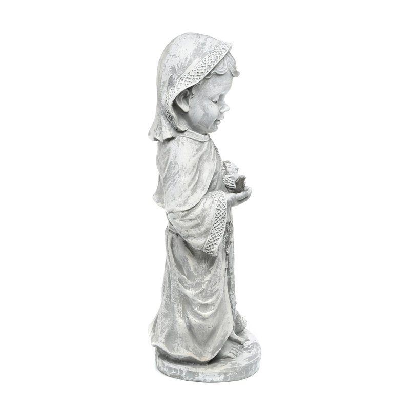 Large Gray Resin Baby Saint Francis Garden Statue