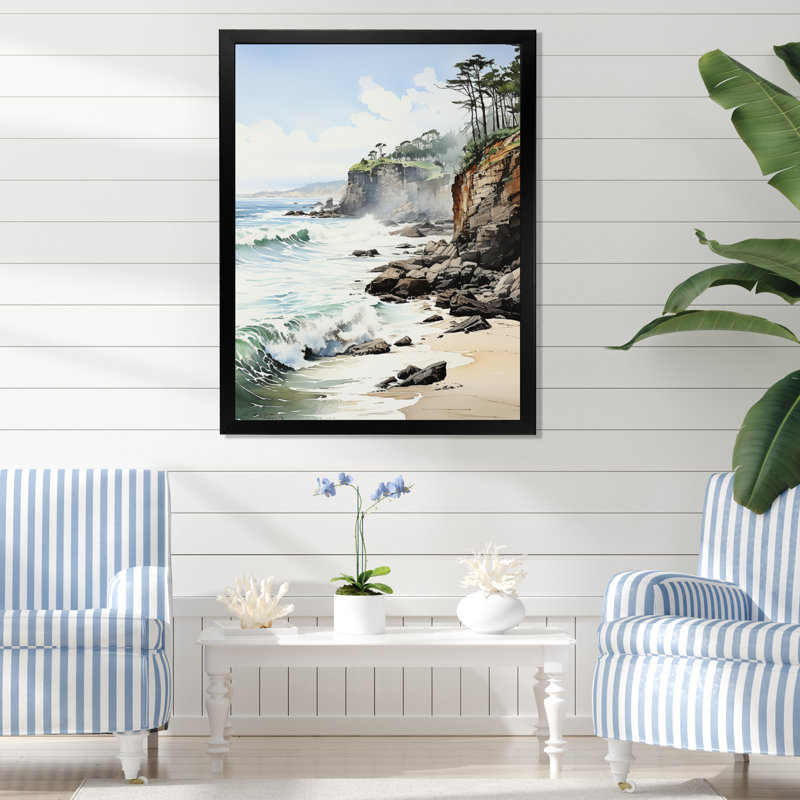 Beach Cliffhanger - noir II - imprimé, Cadre photo noir, H 20 po x l 12 po x P 1 po