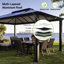 Pavillon de jardin en aluminium Santa Monica avec moustiquaire-93776333