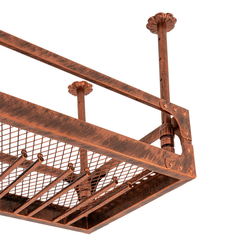 Floor Wine Bottle & Glass Rack, Bronze