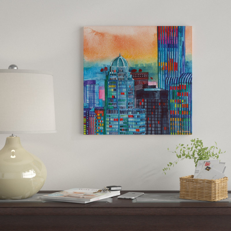 «NYC II» par Maja Wronska, impression sur toile, H 12 po x l 12 po x P 0,75 po, Pas de tapis, Toile tendue
