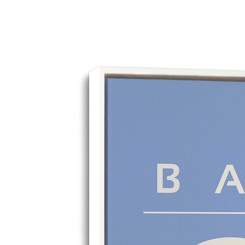 Retro Bauhaus Poster II , 36.75" H x 24.75" W, Opaque White, Light blue/off-white