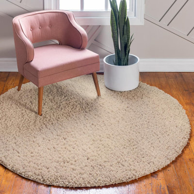 Tapis beige tissé à la machine Analena
