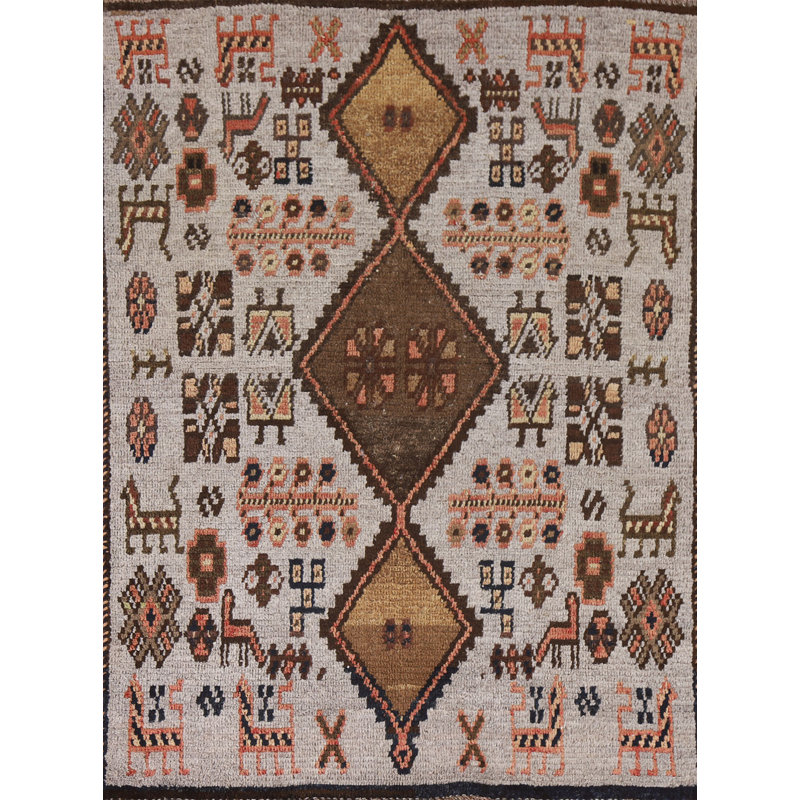 Tapis gris Gabbeh 3 x 5