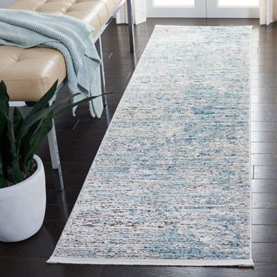Tapis abstrait bleu / gris Branchville