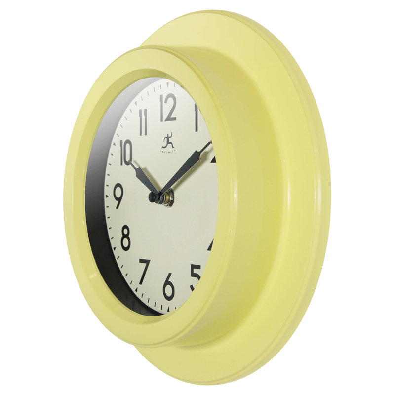 Retro Escape 9.75" Wall Clock, Yellow