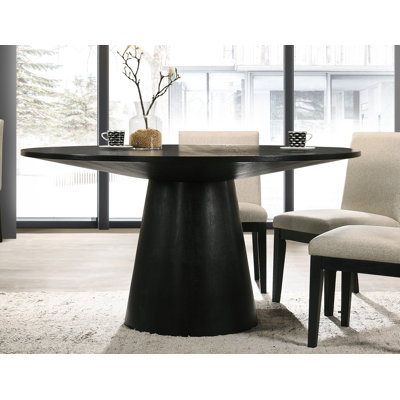 Table de salle à manger à piédestal en bois massif 59 po Andreacchio