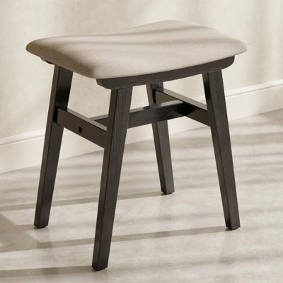 Tabouret de coiffeuse en bois massif, fauteuil de maquillage compact avec coussin de selle