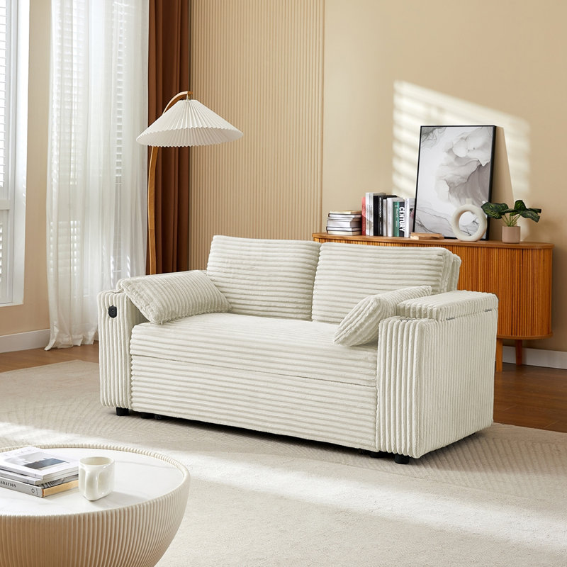 Canapé-lit en tissu, Beige