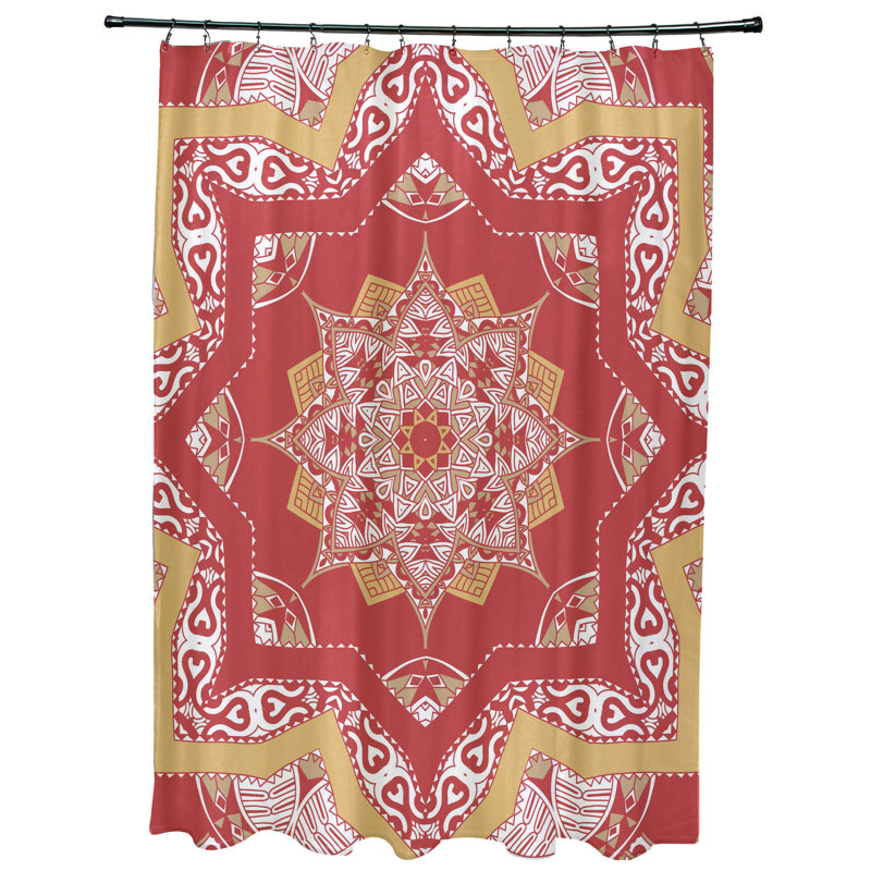 Rideau de douche simple Groth, Corail