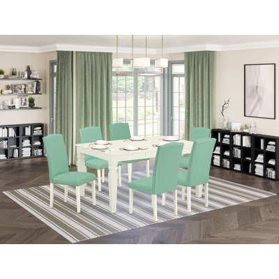 Daouda Extendable Rubberwood Solid Wood Dining Set by Winston Porter