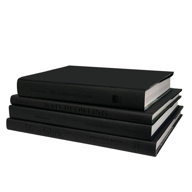 Livres décoratifs - pile de table basse gris anthracite - 4 livres gris