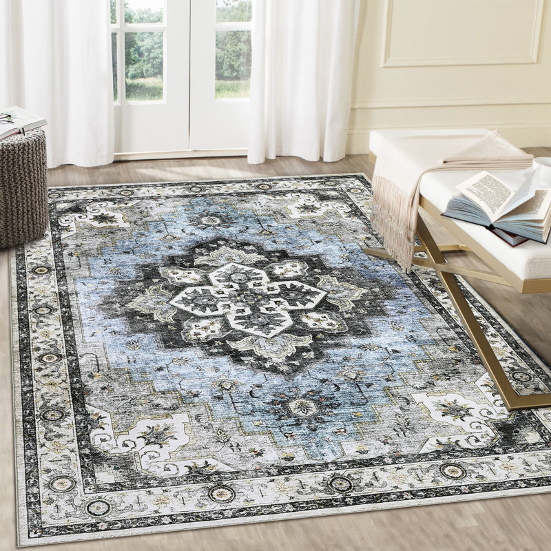 Luell Washable Oriental Rug, Rectangle 8 pi x 10 pi
