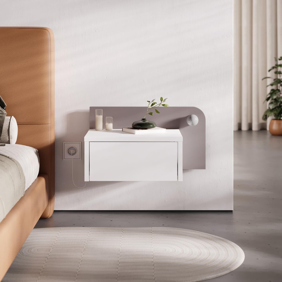 52cm W Manufactured Wood Bedside Table