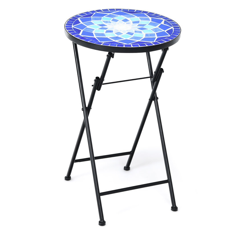Table d'appoint pliante bistro bleu foncé