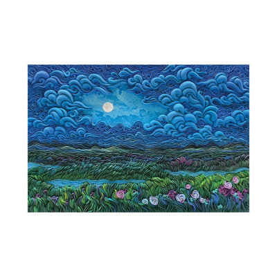Lunar Blossoms - Wall Art Print - Wrapped Canvas